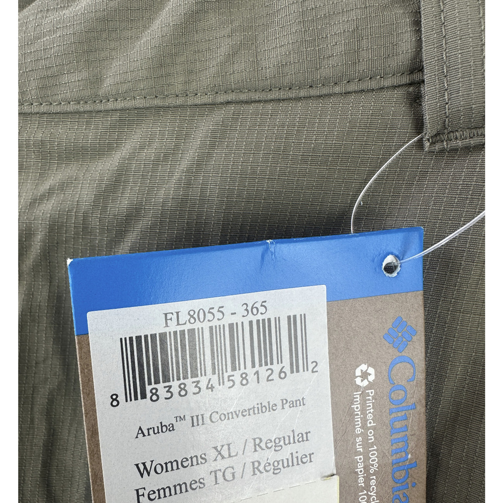 Columbia Women's Aruba III Convertible Pant Green UPF Zip Off Shorts Size XL - Picture 11 of 12
